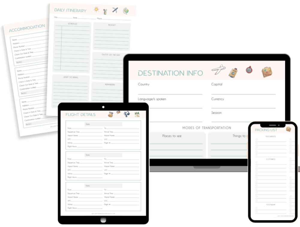 travel planner checklist printable